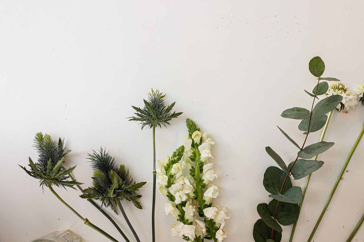green and white flowers
