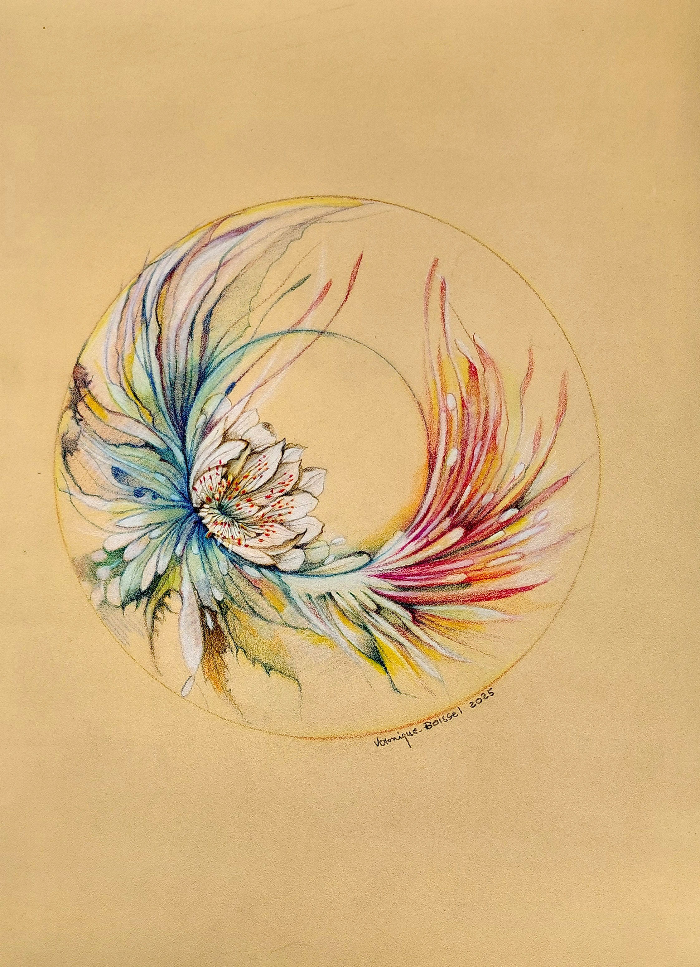 Fleur oiseau - format 35x50