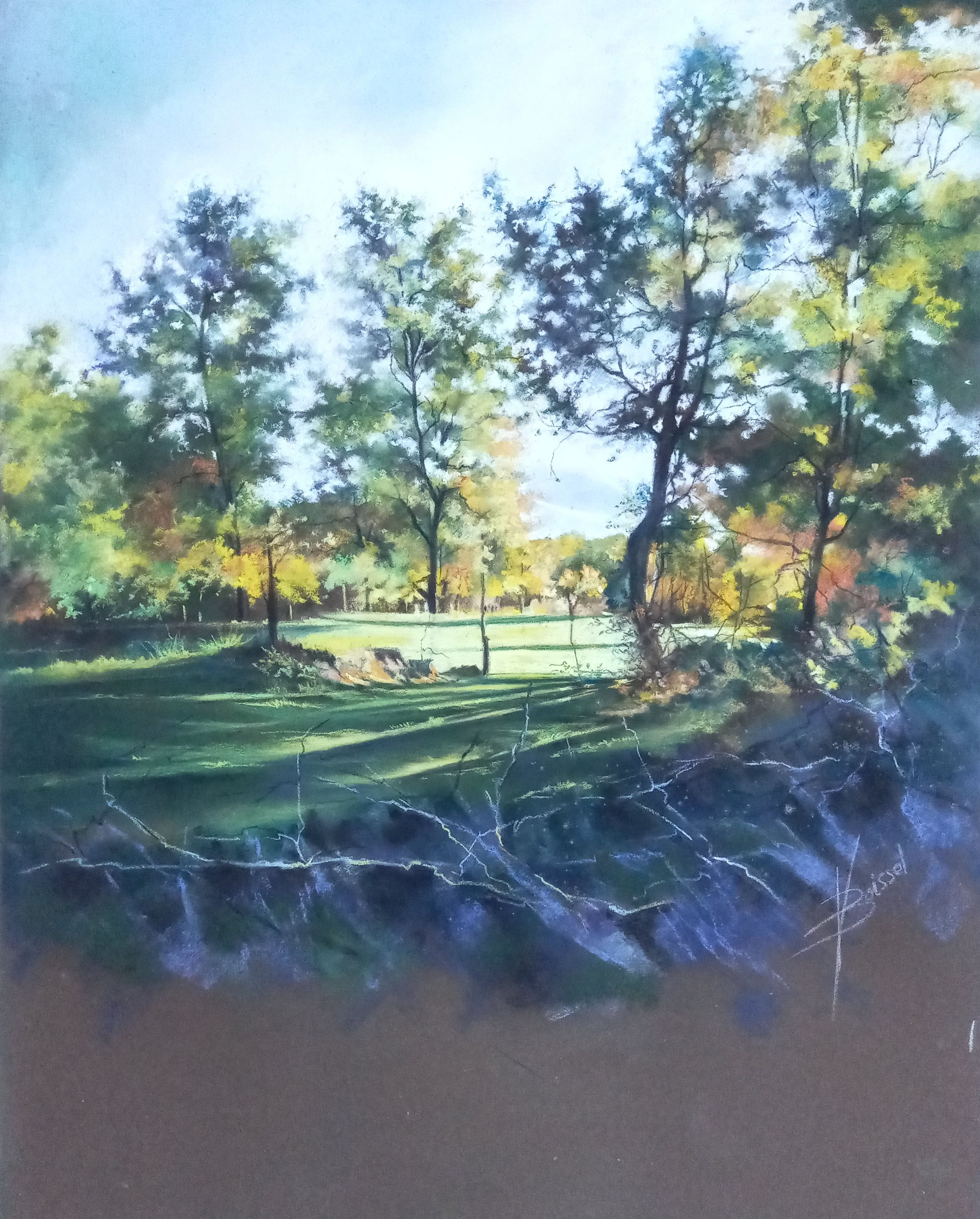 Matin lumineux - pastel - format 50 cm x 65 cm