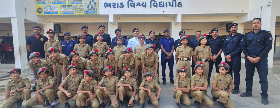 Sainik School students with Fire officers
