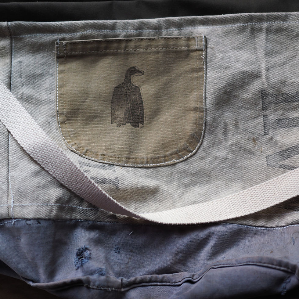 Thumbnail: Vintage canvas scrap bag