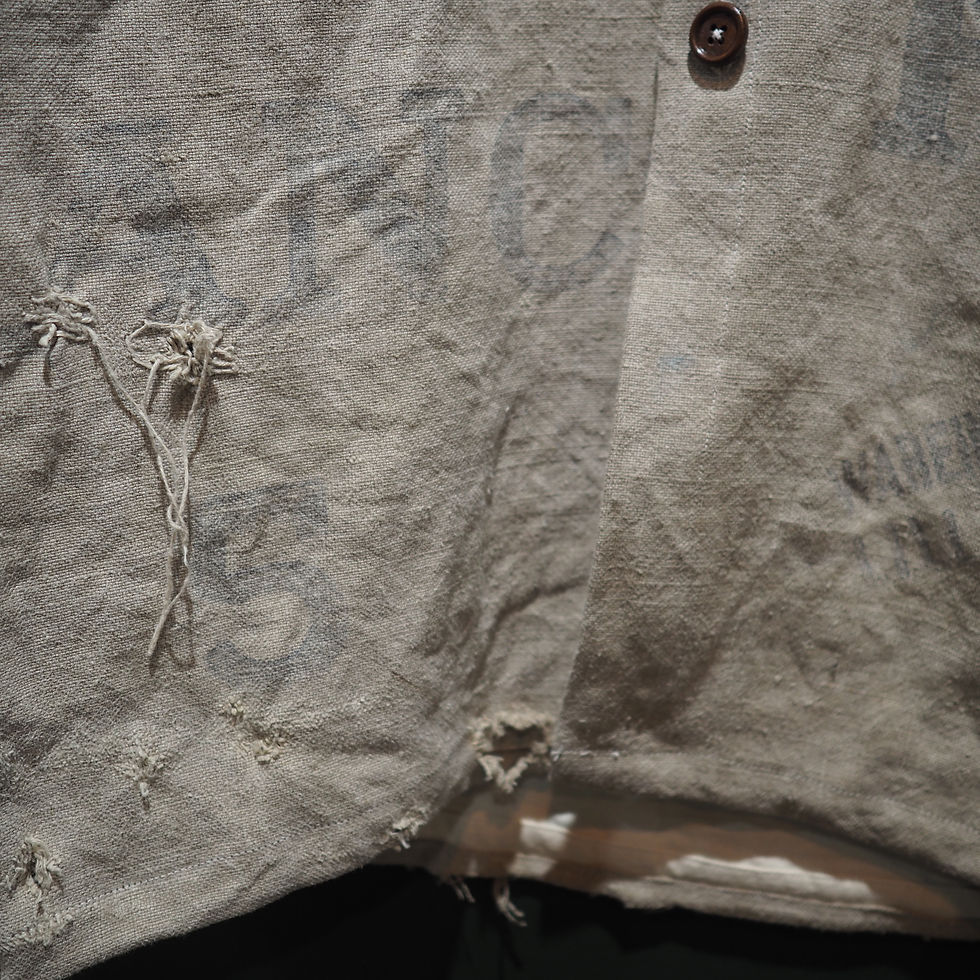 Thumbnail: Antique French linen post bag coat
