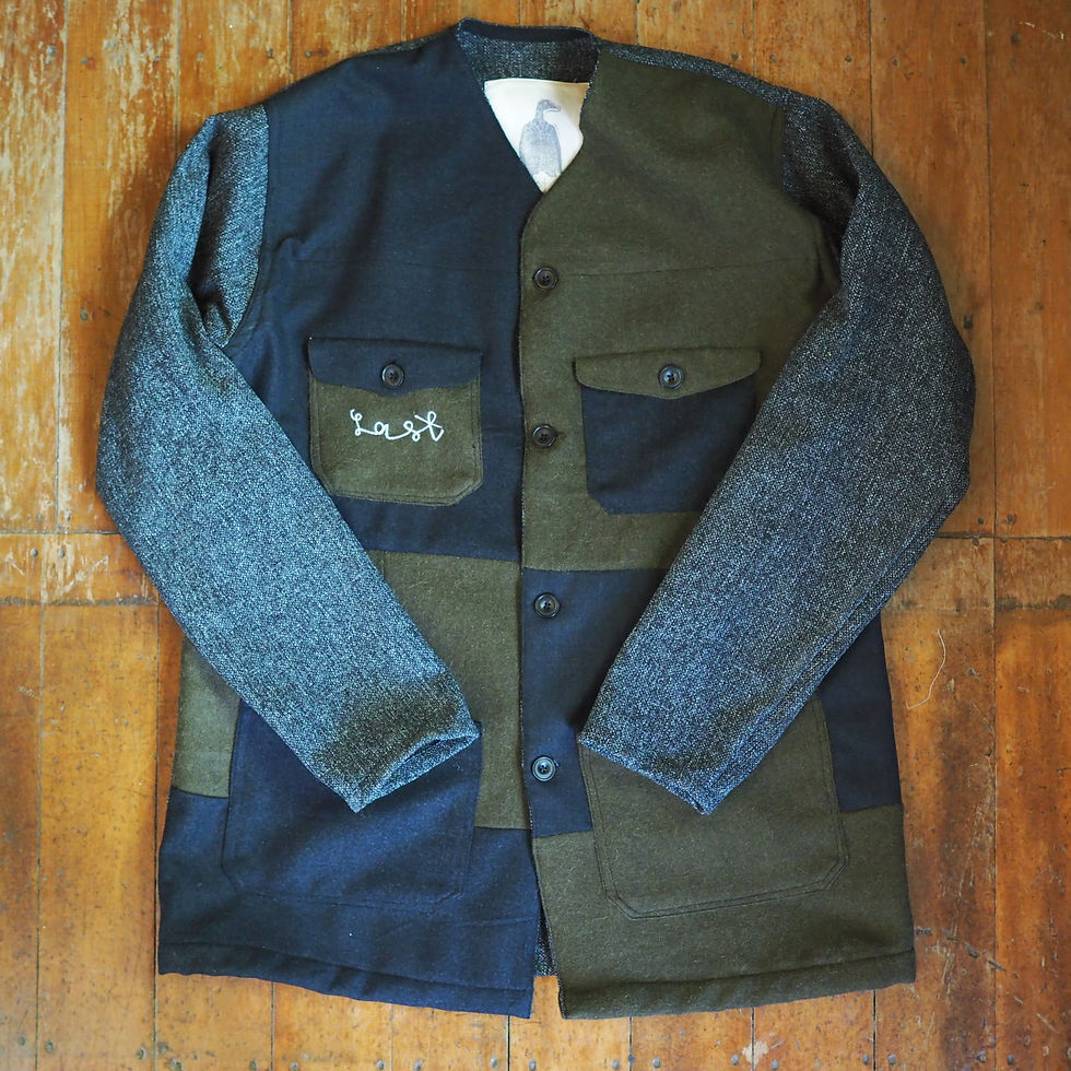 Thumbnail: patchwork knit cardigan coat