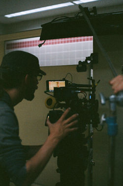 On set with 'The Holy Word'