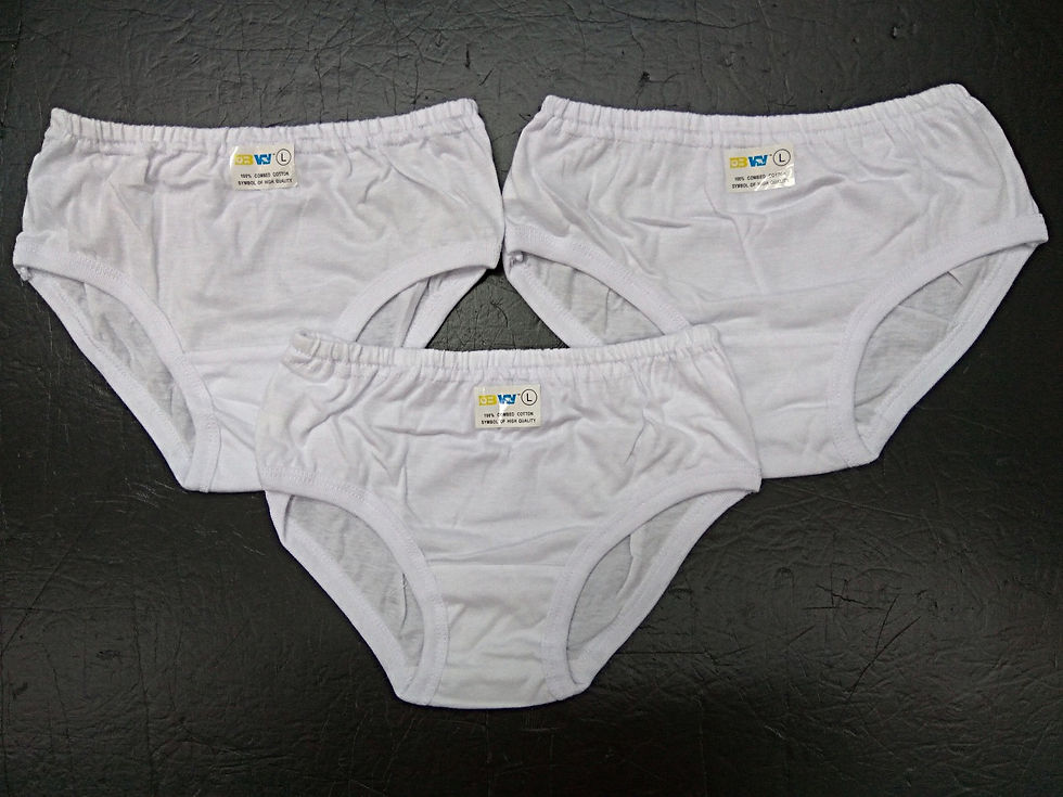 412 S/3XL碼BW 女童包根白色內褲