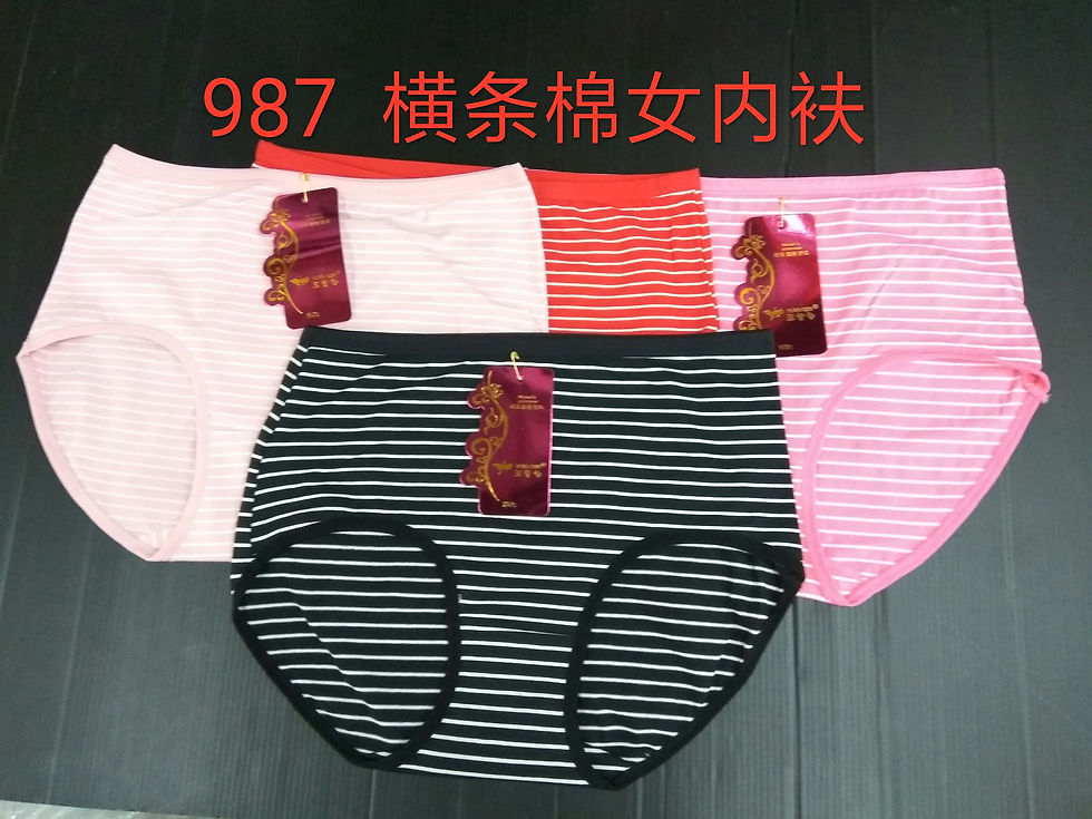 987 橫条棉女內褲
