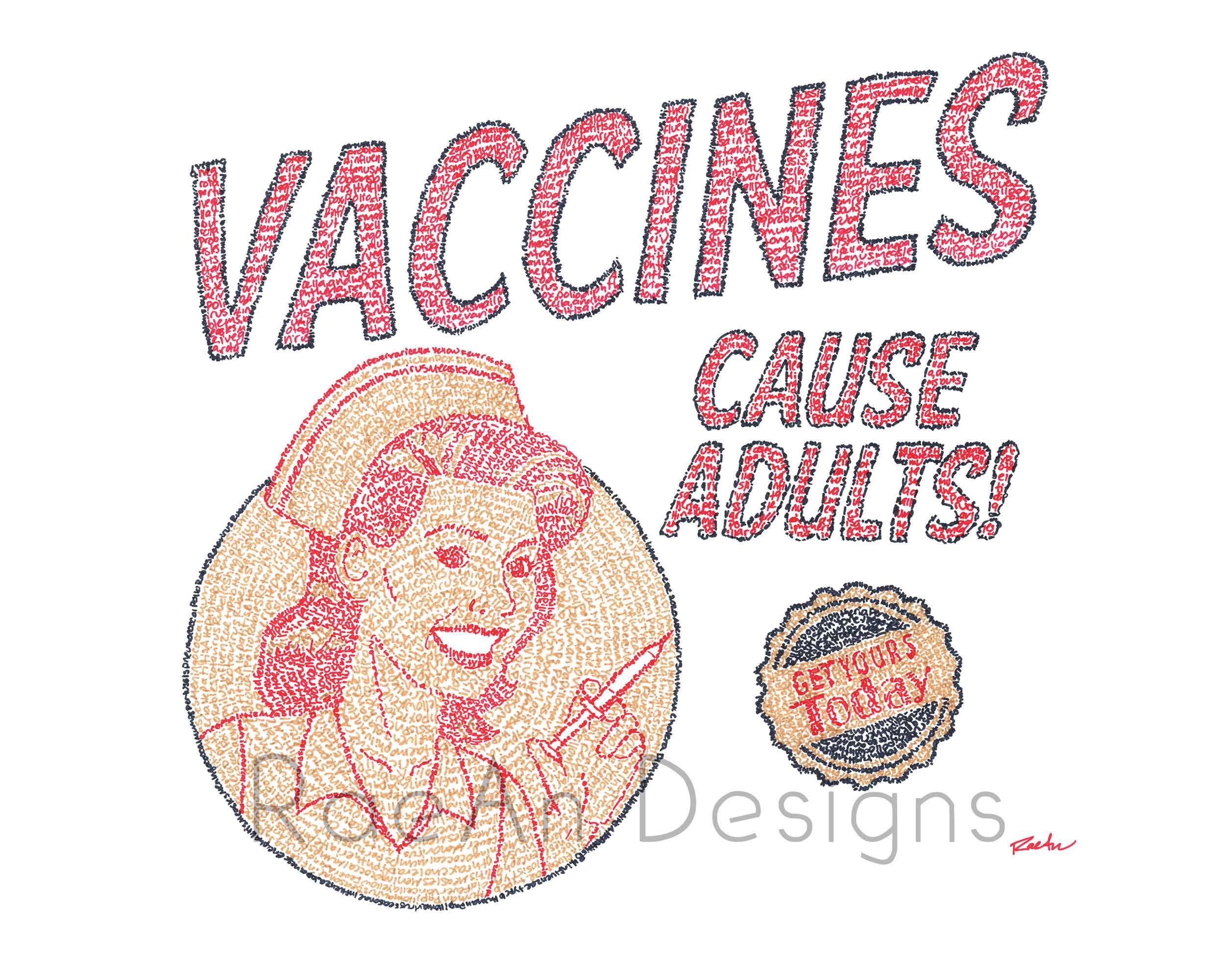Vaccines Cause Adults Micrography Print