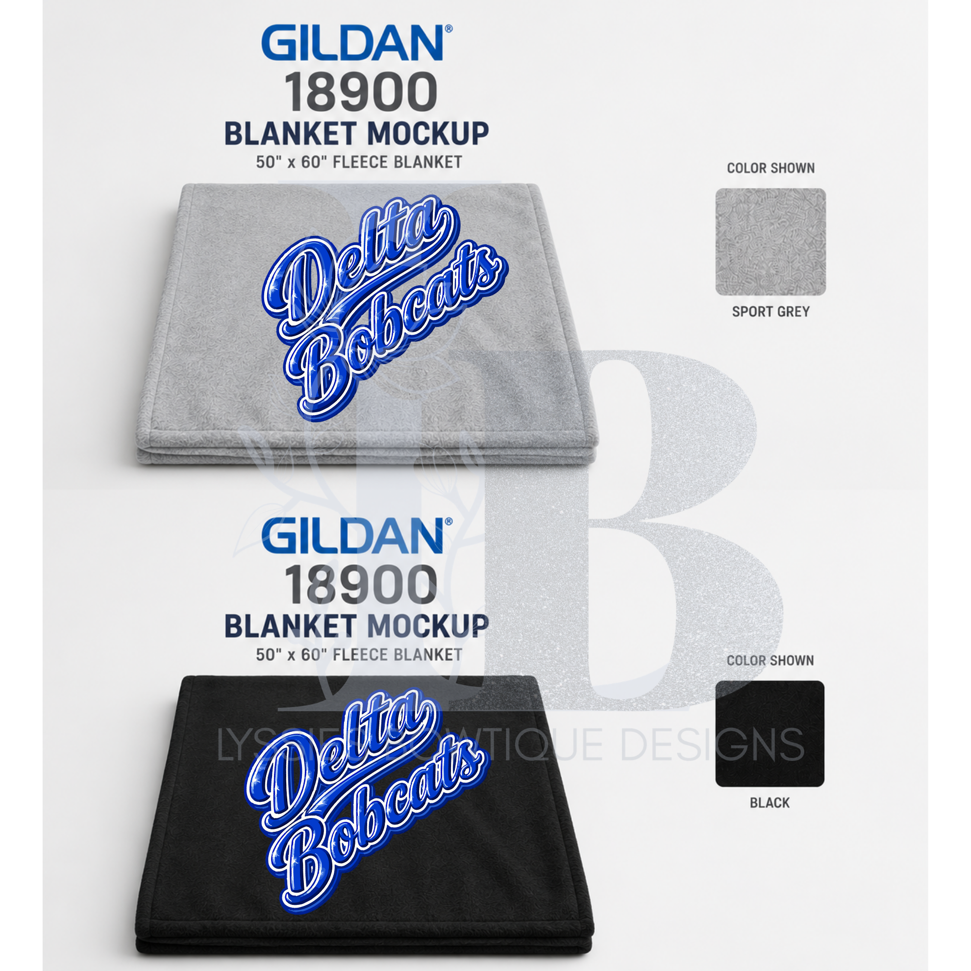 Delta Bobcats School Spirit Stadium Blankets 50"x60" Heavy Blend