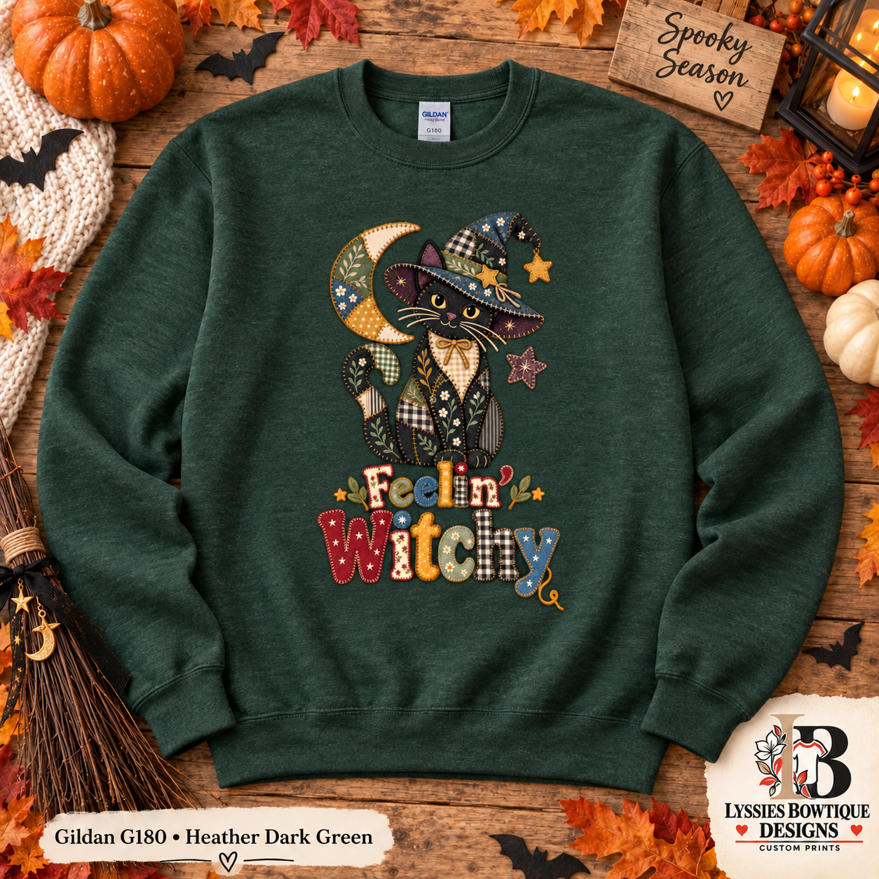 Patchwork Cat Feeling Witchy