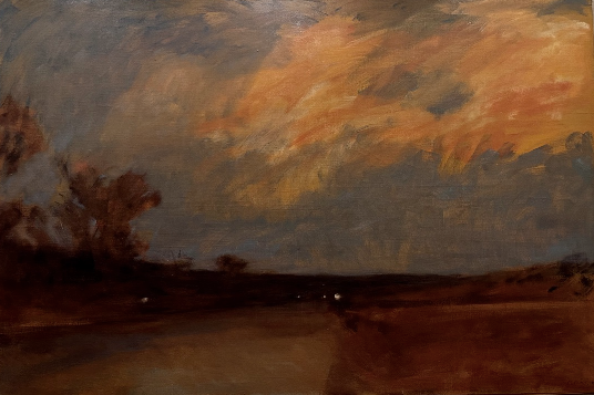 Carretera al atardecer. Macias