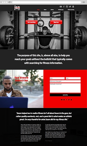 personal trainer website design fitness masculine website layout page