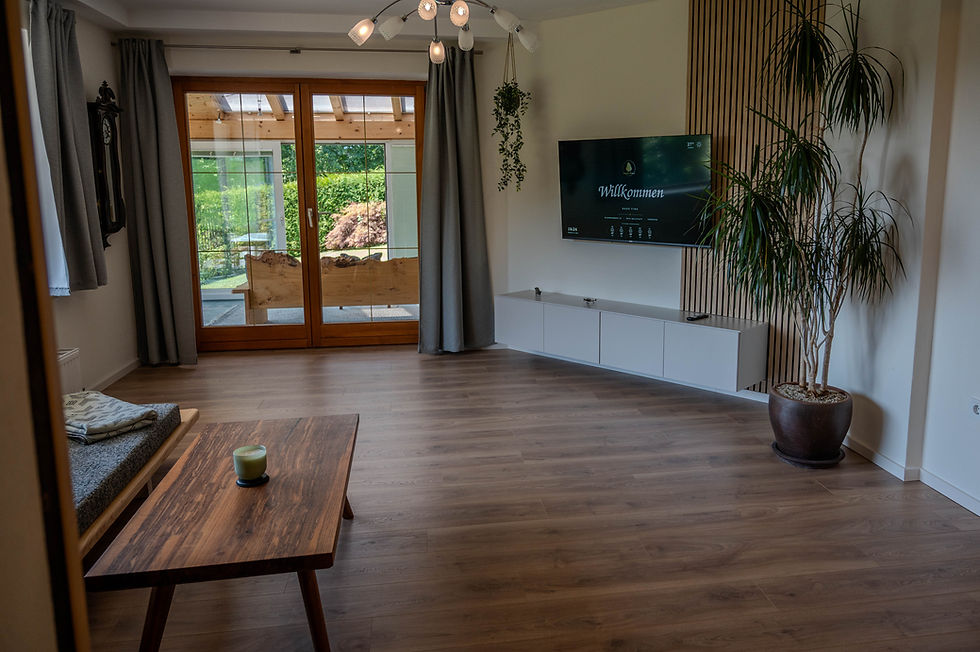 Gemütlicher Wohnbereich im Ferienhaus Haus Fine