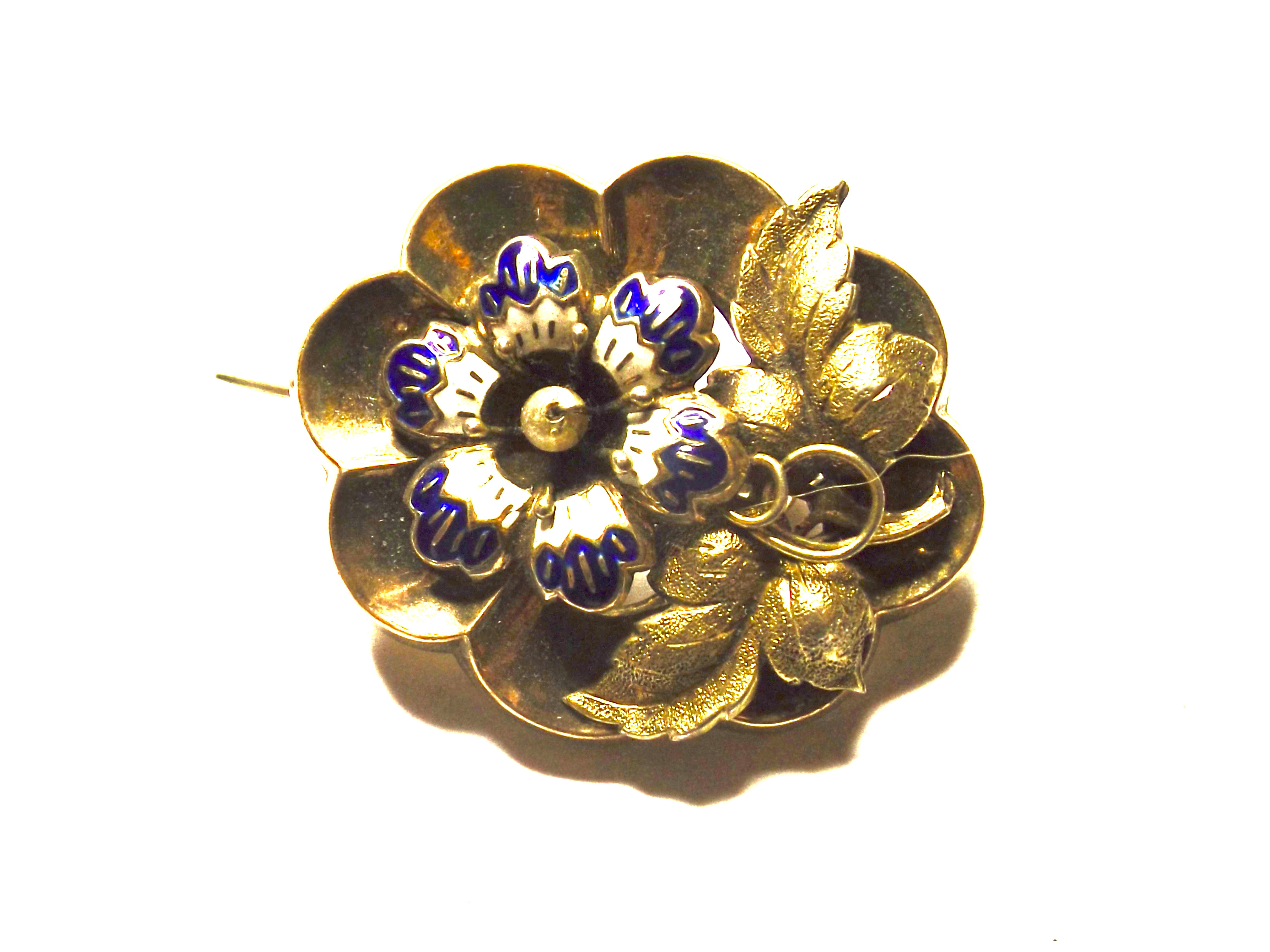 1353* Schaumgold Brosche emailliert - um 1900