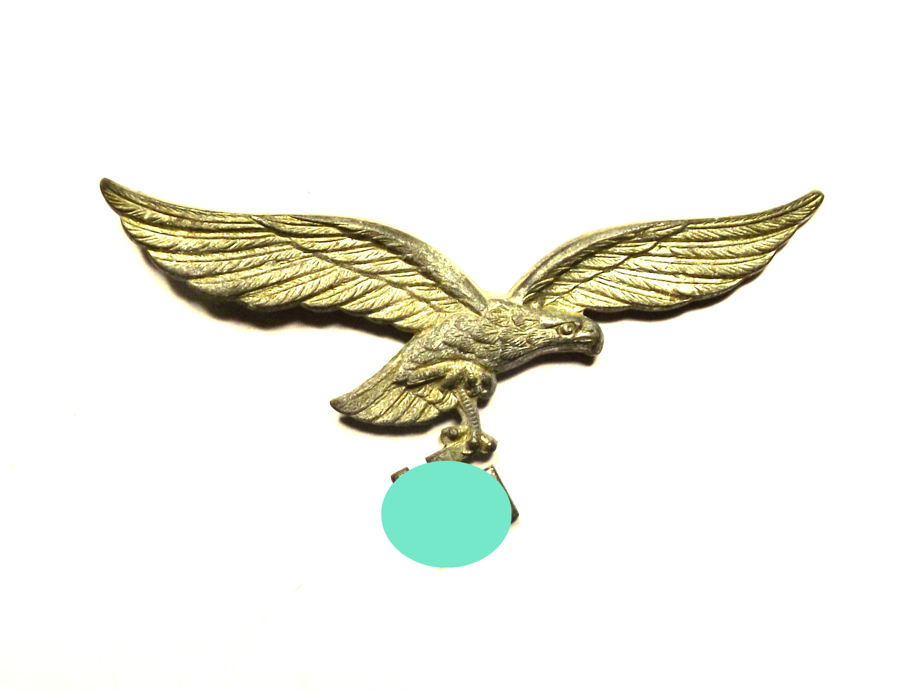 1454* Luftwaffen Adler für die Schirmmütze mit Nadelsplinte - 1. Modell