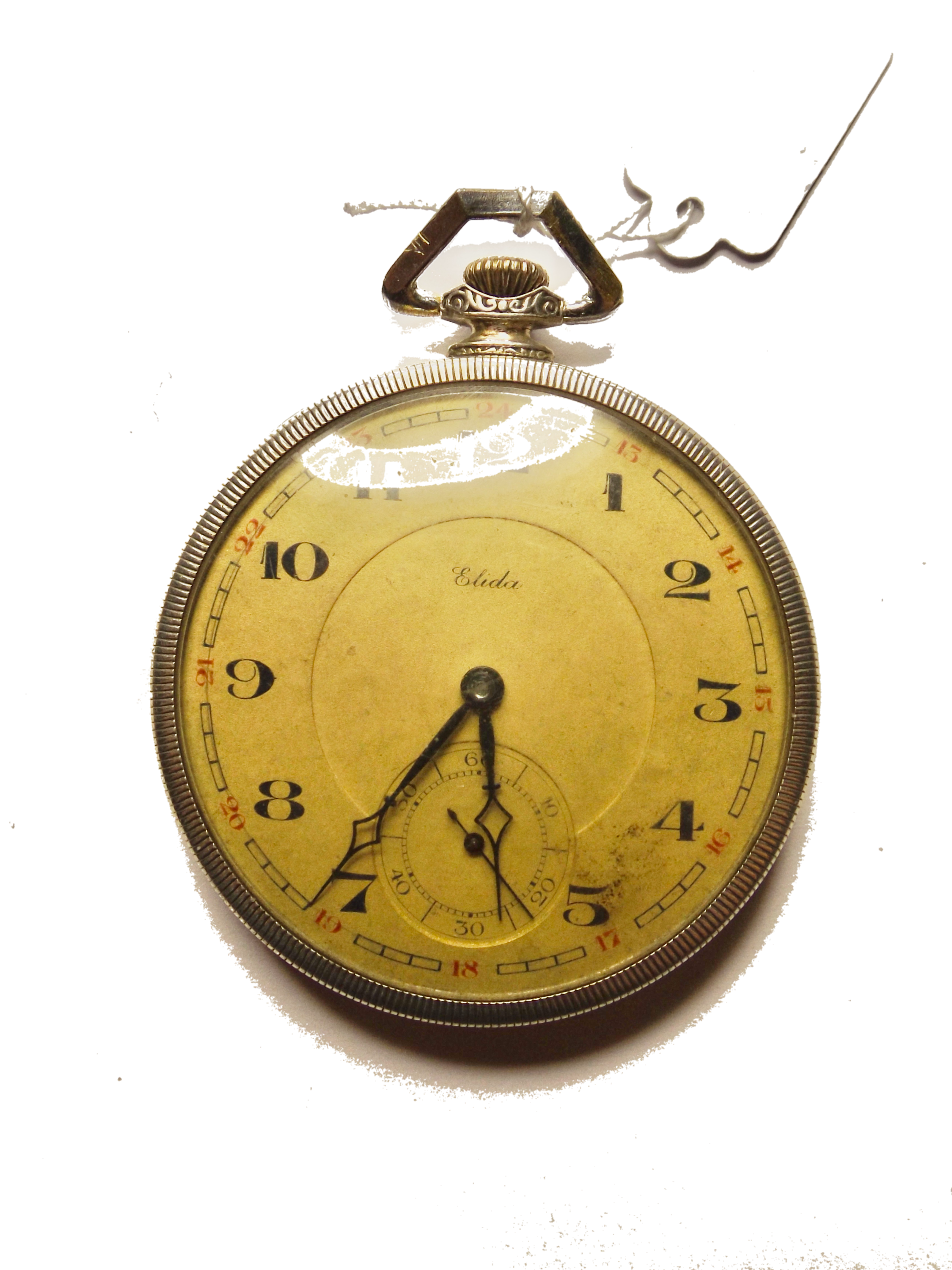 308* ELIDA Taschenuhr - Silber .900 - 15 Rubine - um 1930