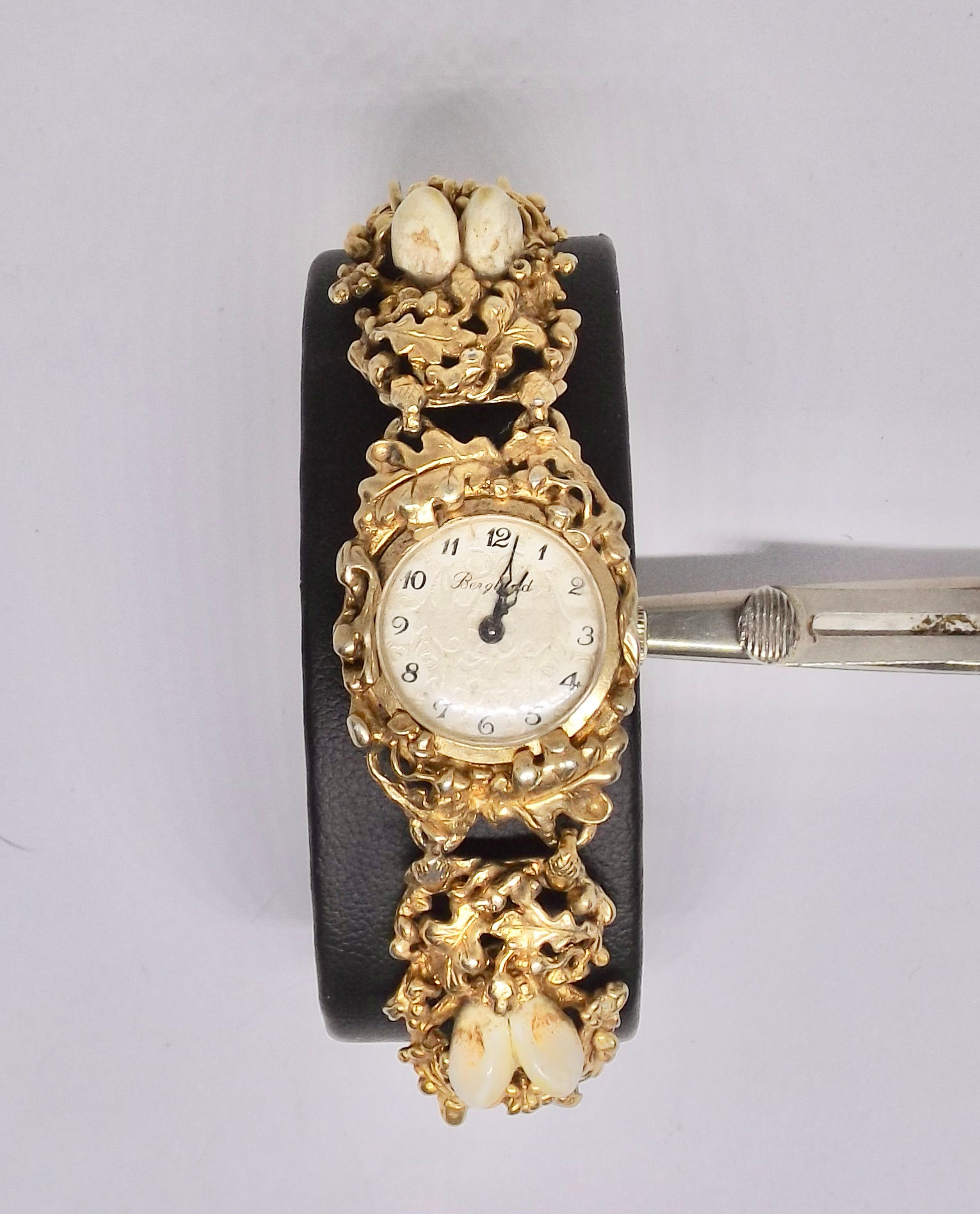 *493* Grandl Trachten Uhr - Silber .835 vergoldet - 4 Grandl - Marke Bergland