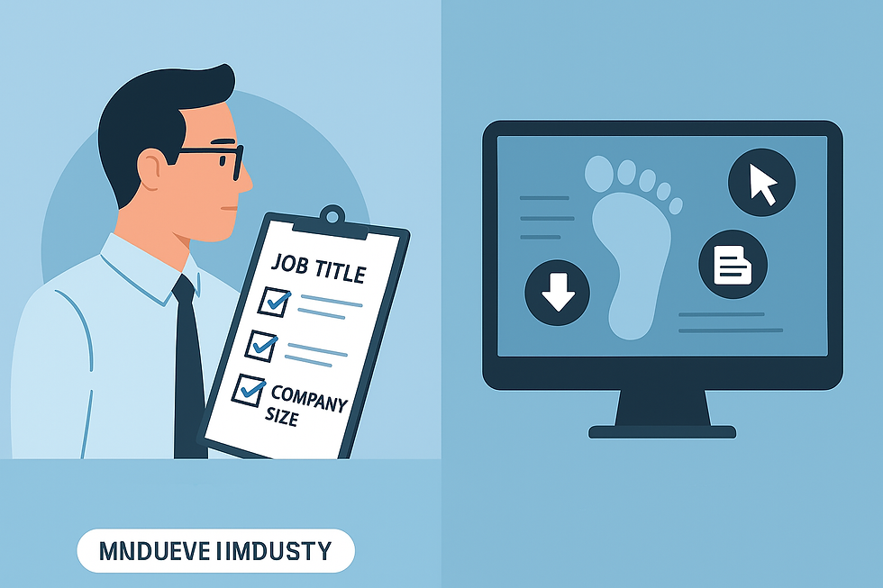 Split-screen illustration comparing traditional lead qualification based on job titles and company size with predictive lead scoring that analyzes clicks, downloads, and engagement signals.