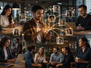 B2B employees sharing expertise and connecting with professional networks to amplify brand awareness and generate demand
