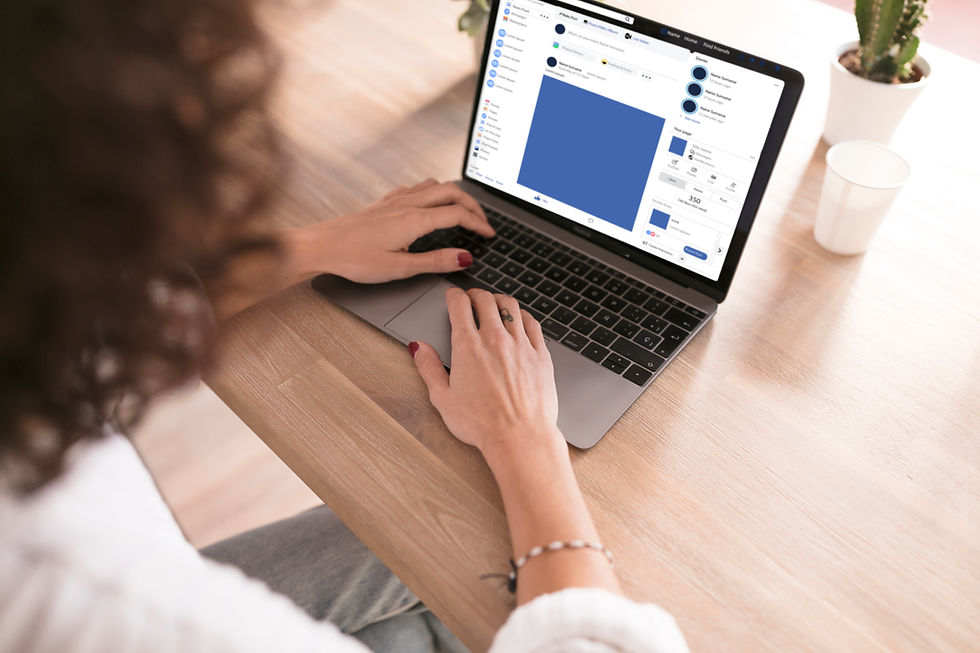 A woman using a laptop to browse LinkedIn, showcasing how AI for LinkedIn can enhance content creation and engagement.