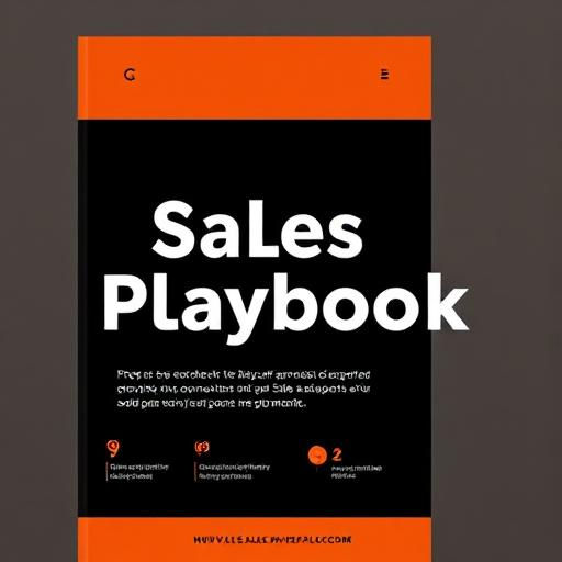 Cover design of a sales playbook in bold black and orange colors, representing a structured and visually engaging guide aimed at helping sales teams adopt consistent, repeatable strategies