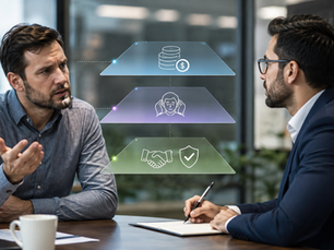 Sales representative actively listening to a hesitant buyer while uncovering the emotional reasons behind a sales objection through empathy and trust-building conversation.
