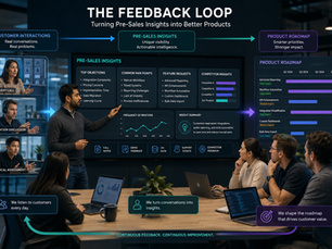 Sales Engineer sharing customer feedback with product and engineering teams to shape a SaaS product roadmap