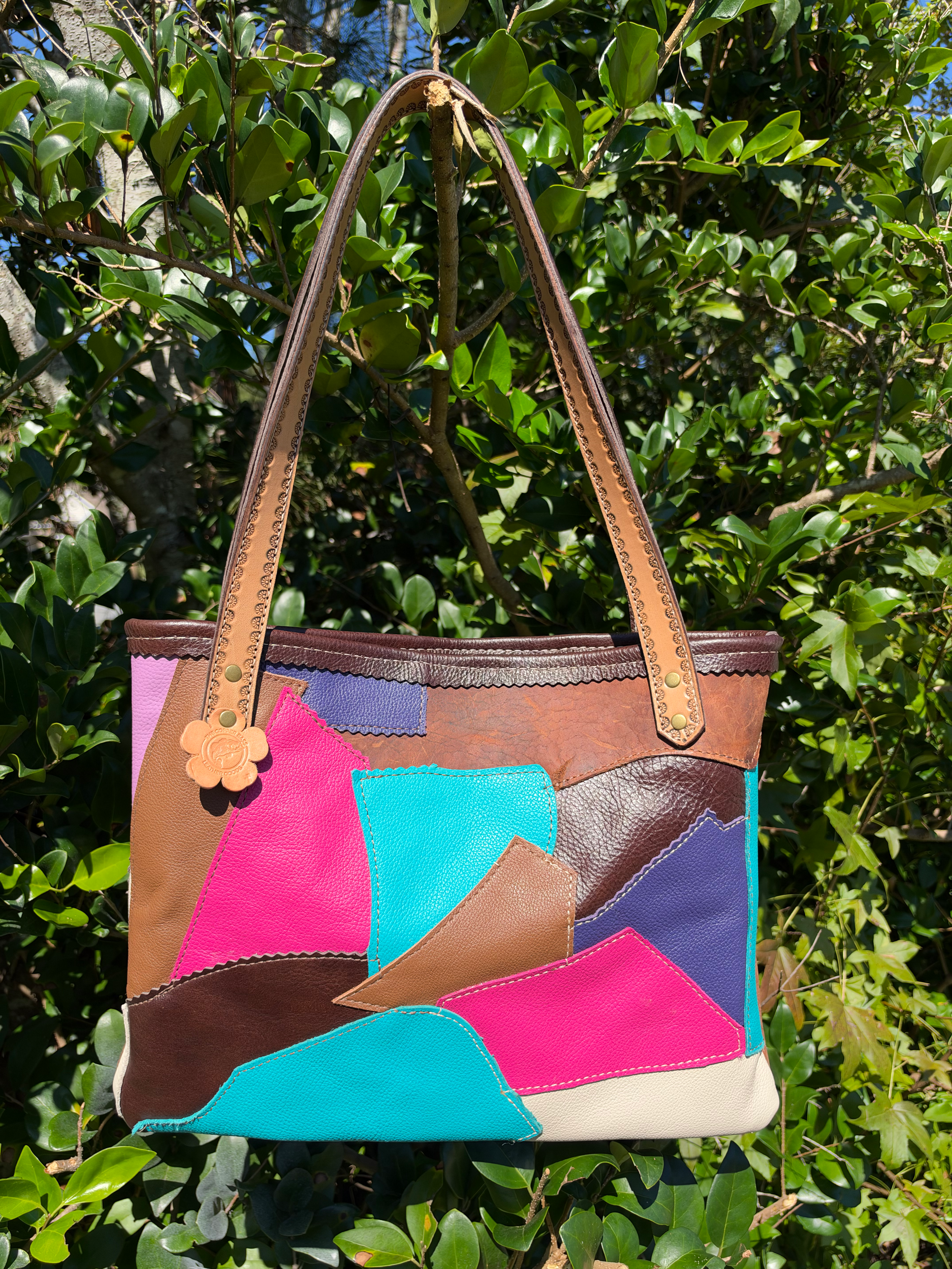 Bag of Many Leathers - Cream Interior