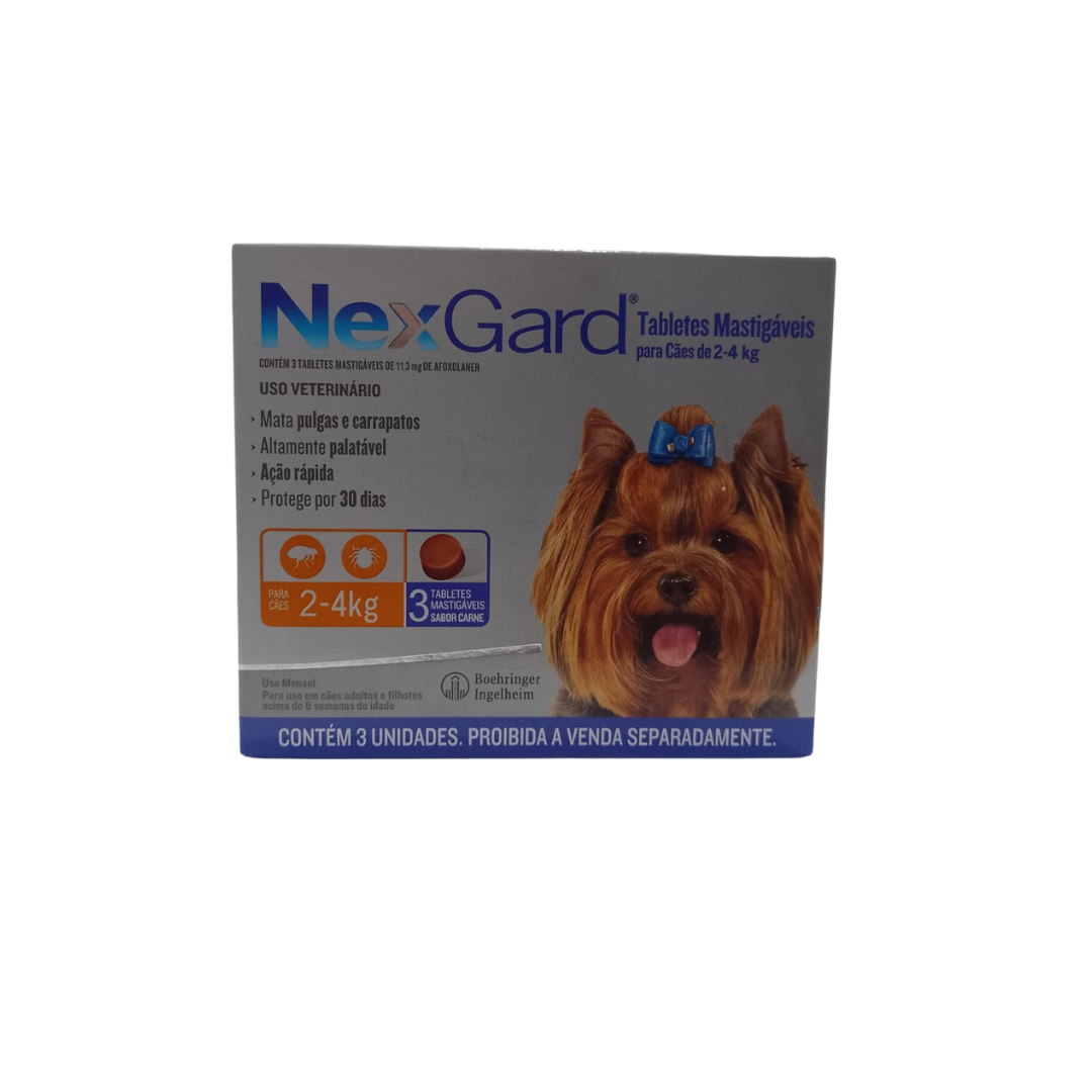 Nexgard Cão 2 A 4 Kg - 3 Comprimidos Antipulgas E Carrapatos