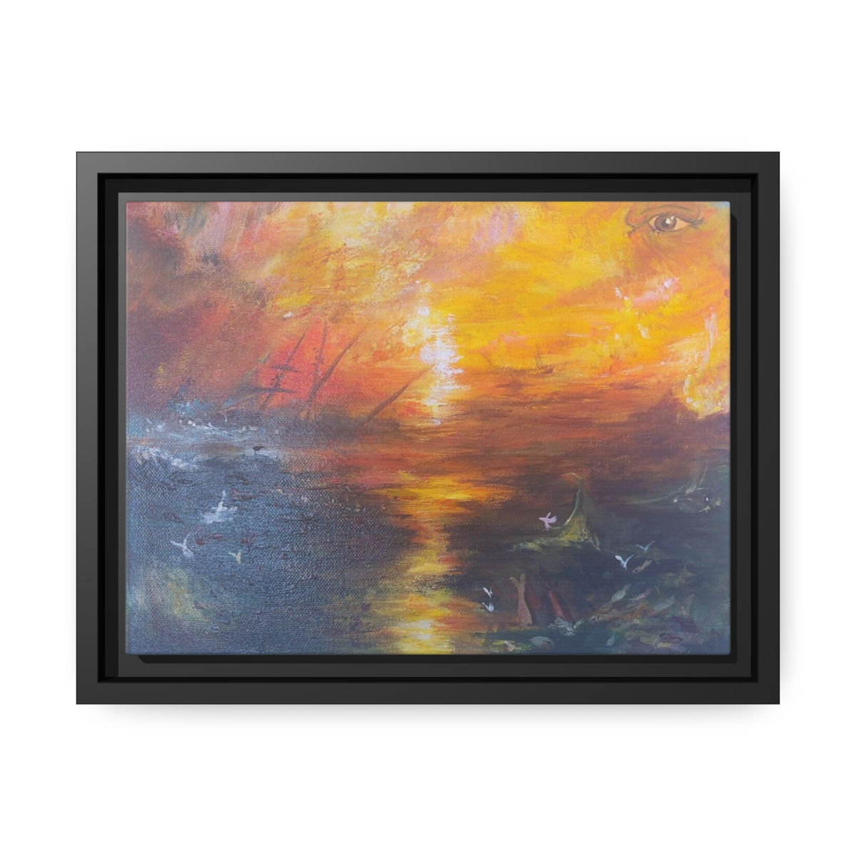 'I SEE DEAD SLAVES' CBK, Matte Canvas, Black Frame
