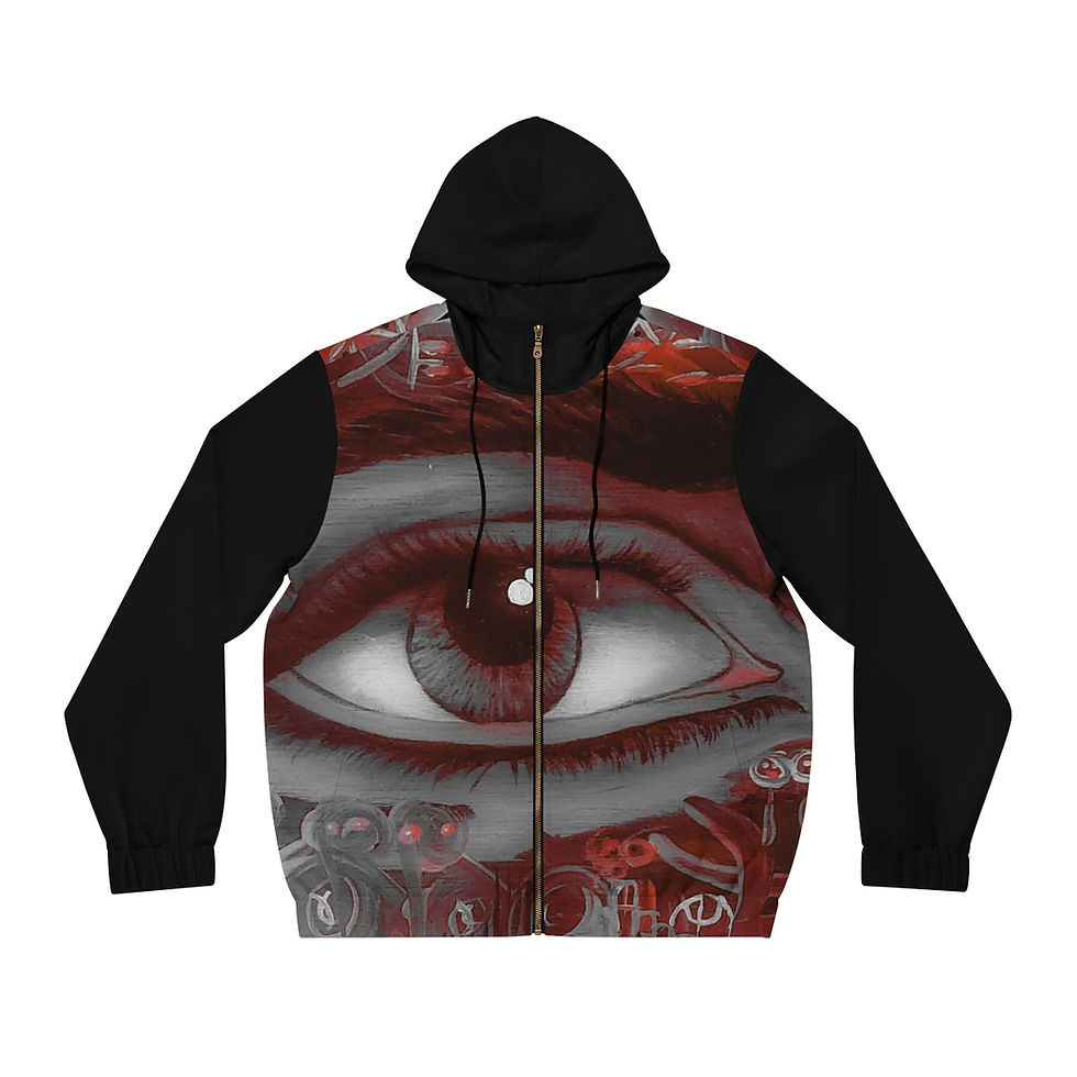 Thumbnail: 'I See You' CBK & A- Men's Full-Zip Hoodie (AOP)