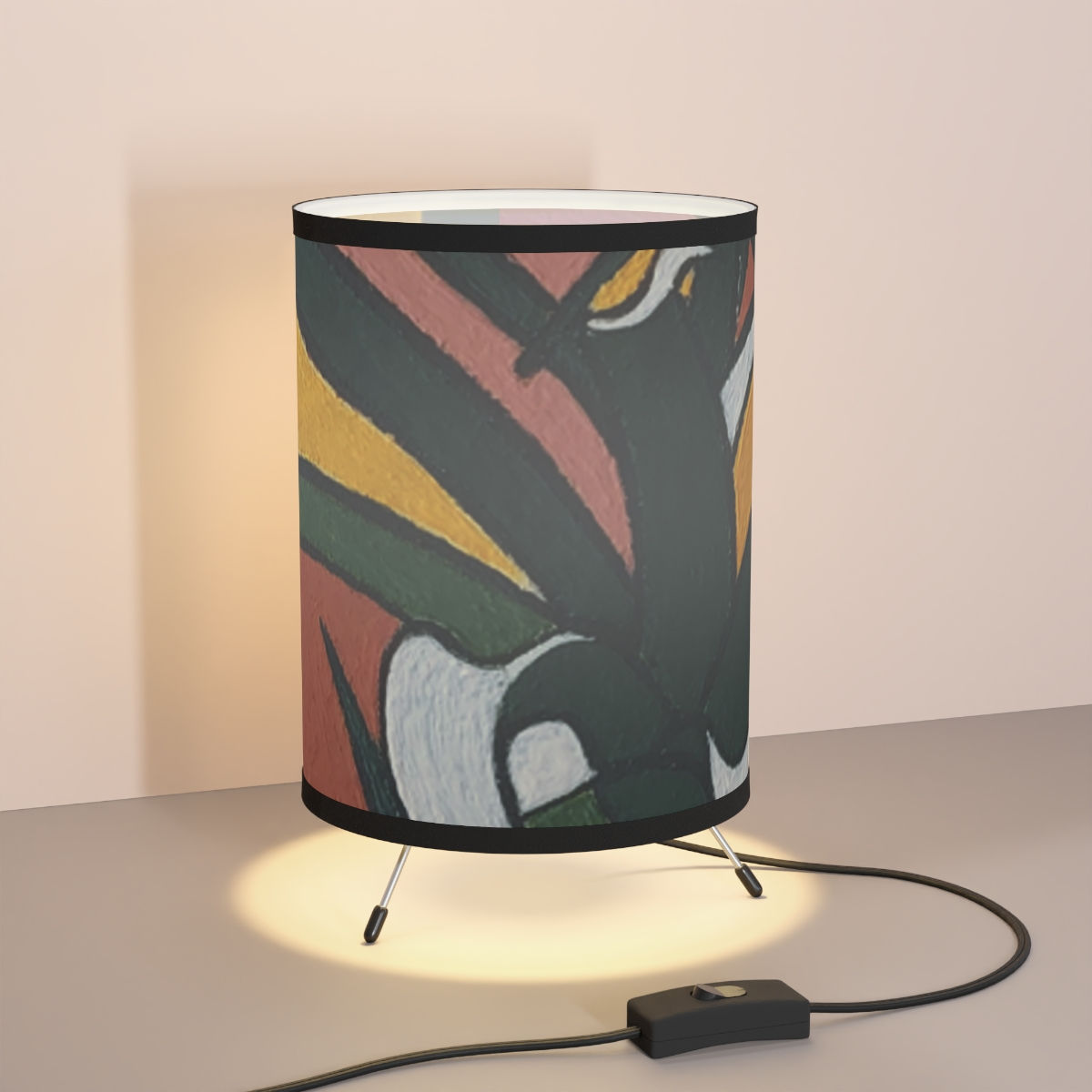 Artistic Tripod Lamp with High-Res Printed Shade, US\CA plug