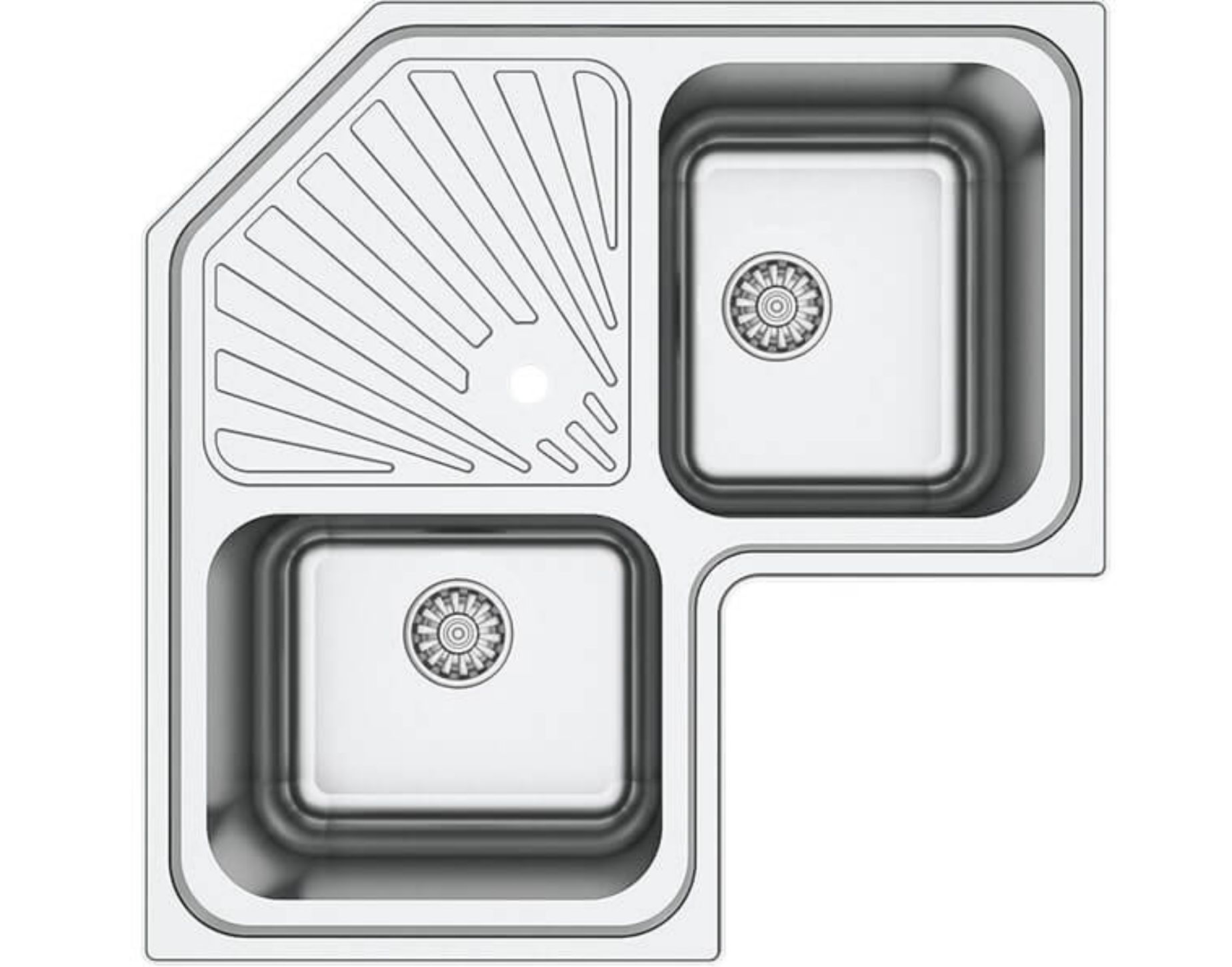 Asil Inset Serisi  Double Sink AS229 Stainless Steel