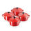 Thumbnail: Le Creuset Stoneware Metallic Set of 4 Round Mini Cocotte 10cm Cerise