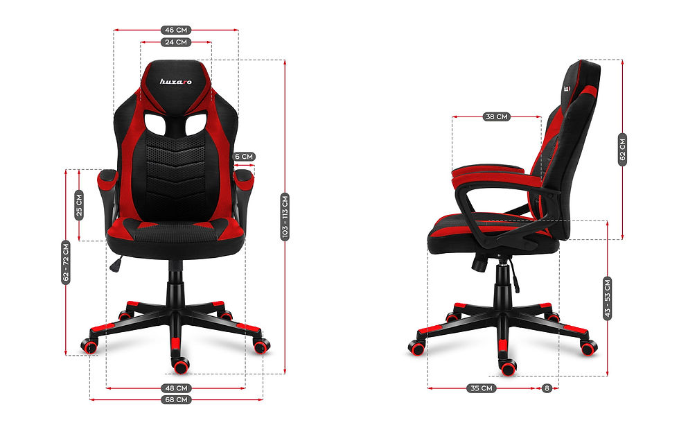 Thumbnail: HUZARO FORCE 2.5 RED MESH GAMING CHAIR