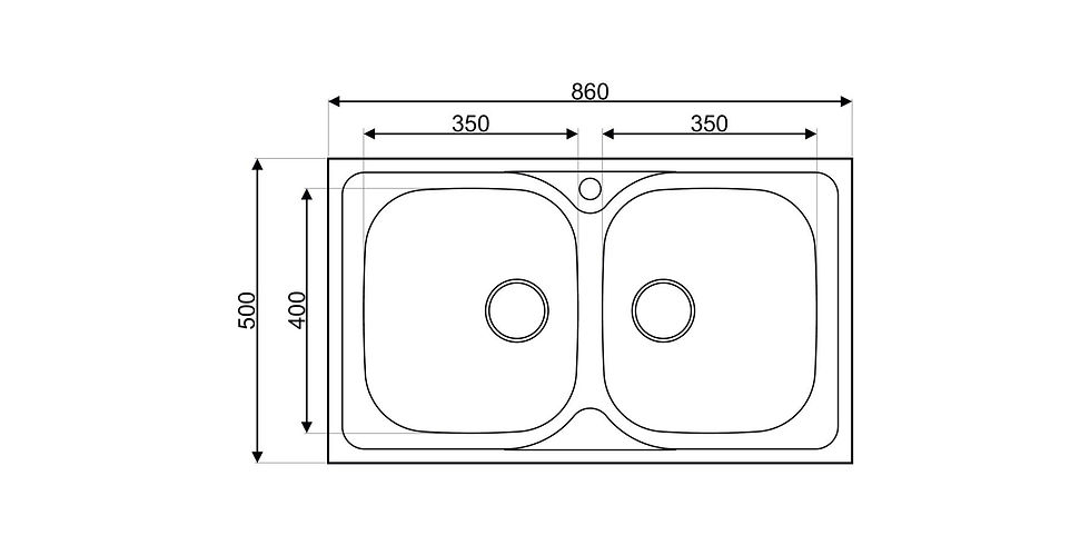 Thumbnail: Asil Inset Serisi AS90 Double Sink Stainless Steel