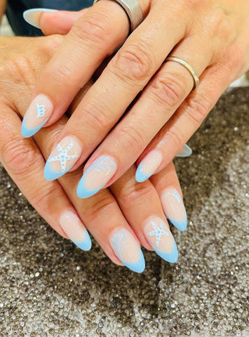 Summer Gel-X Blue French Tip Nail Art At OMG My Nails Salon