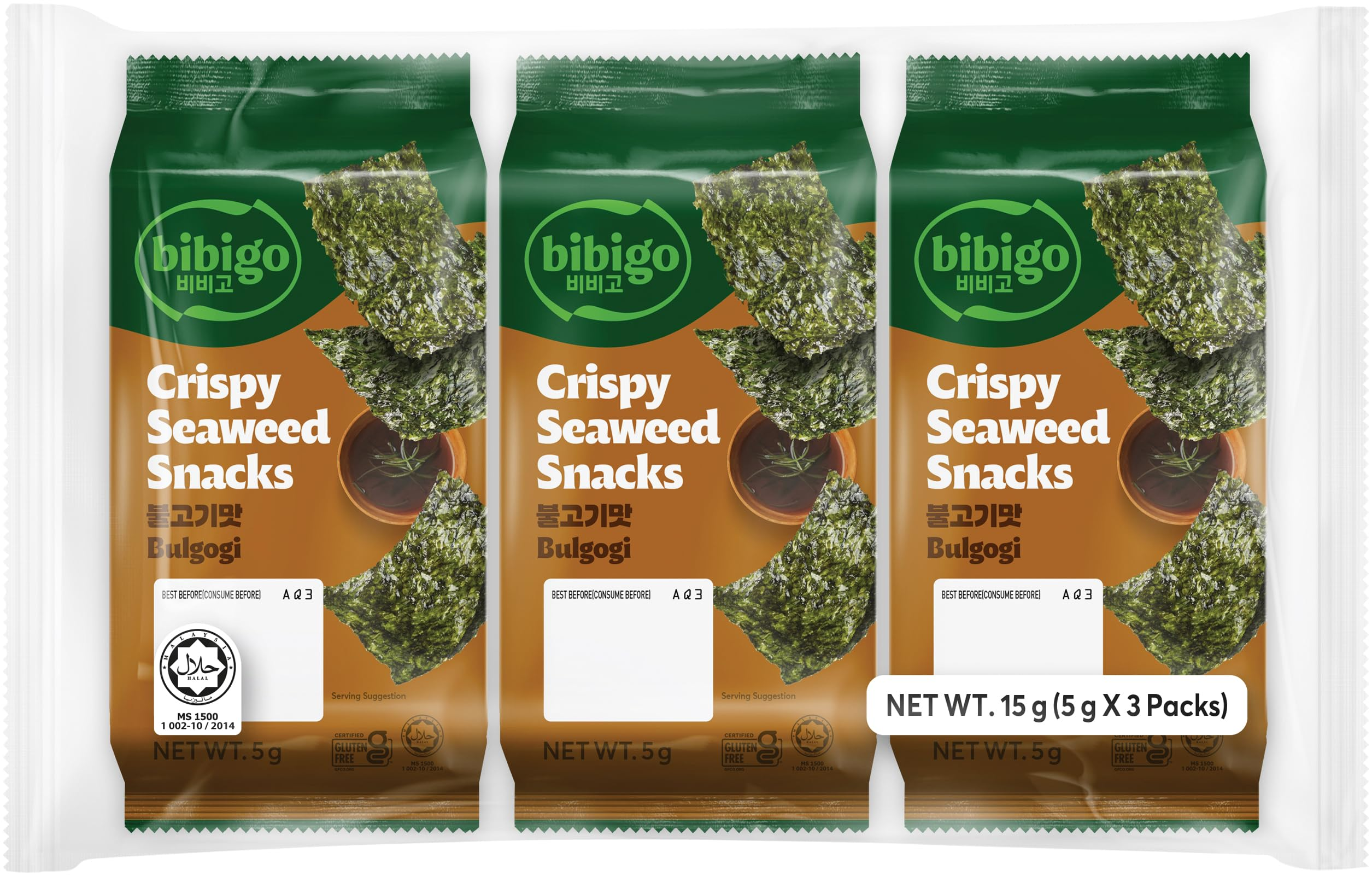 CJ Bibigo Crispy Seaweed Bulgogi (5g*3)*12