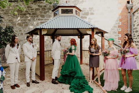 A couple at their Fremantle elopement with Sally Bruce celebrant