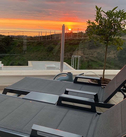 Ferienwohnung in Marbella, 6 Personen, Altos de Los Montereros, Sunset Bucht von Marbella, obere Terrasse