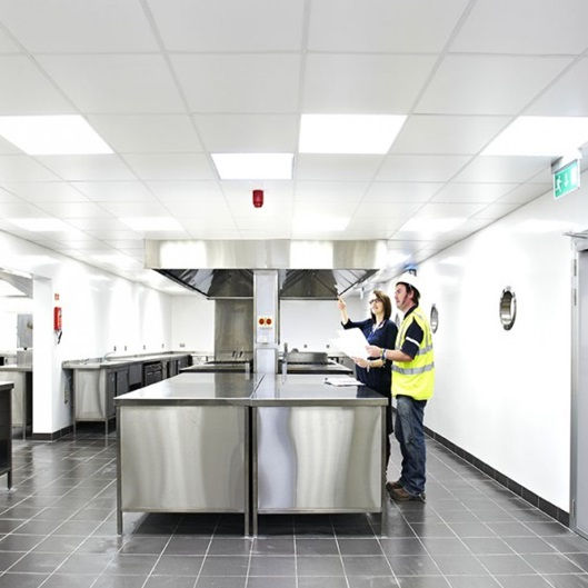 a picture of pvc hygienic cladding in a commercial kitchen