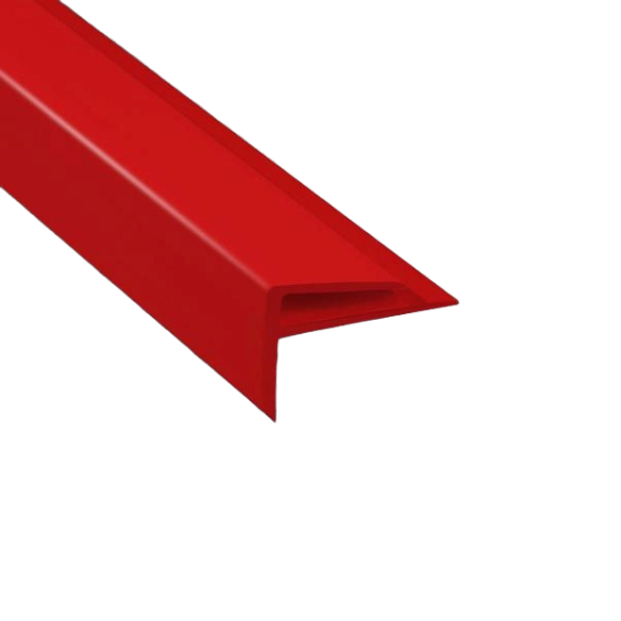 a picture of an external hygienic corner trim in gloss ruby red
