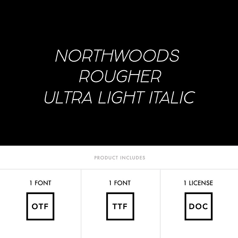 Thumbnail: Northwoods Rougher Ultra Light Italic Font