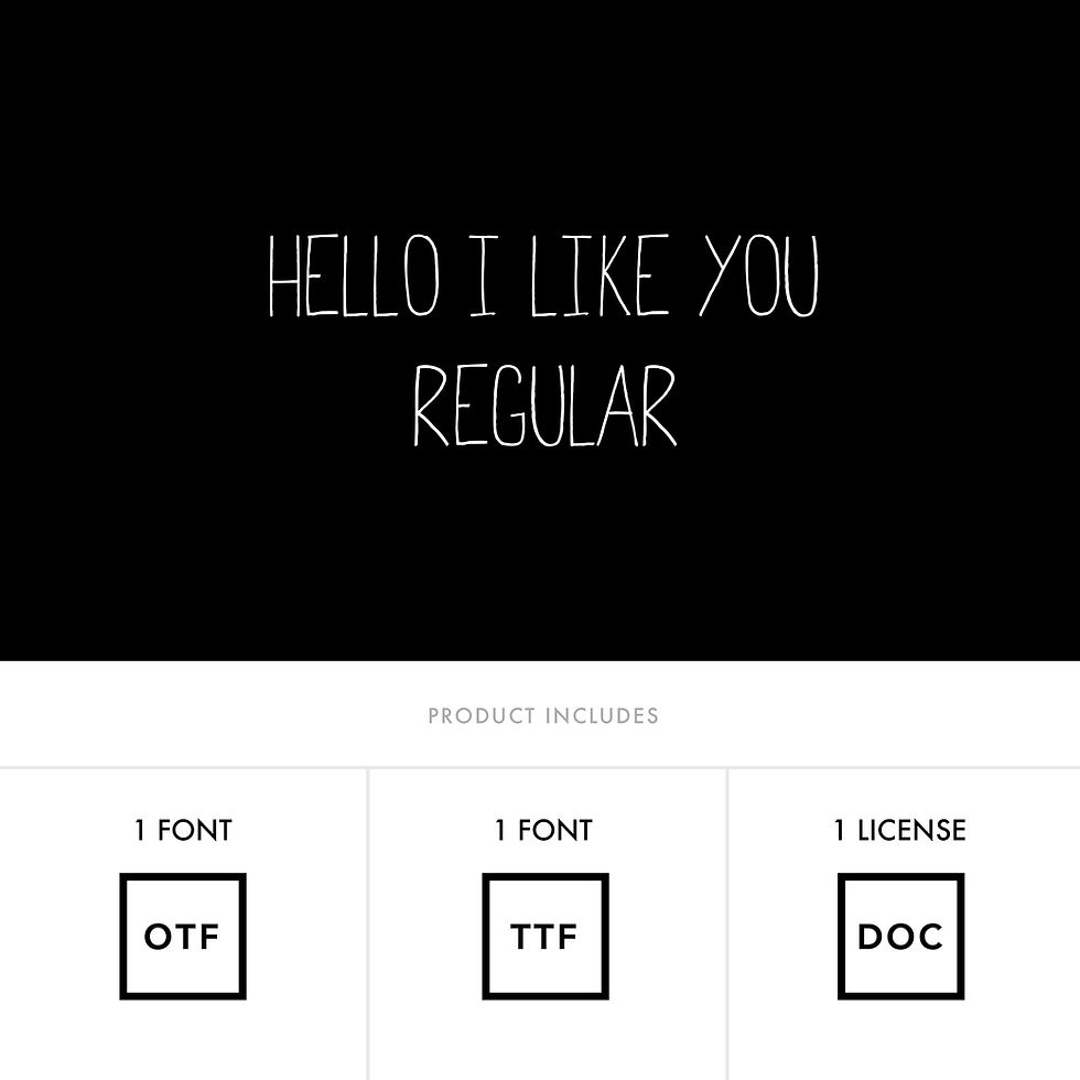 Thumbnail: Hello I Like You Regular Font