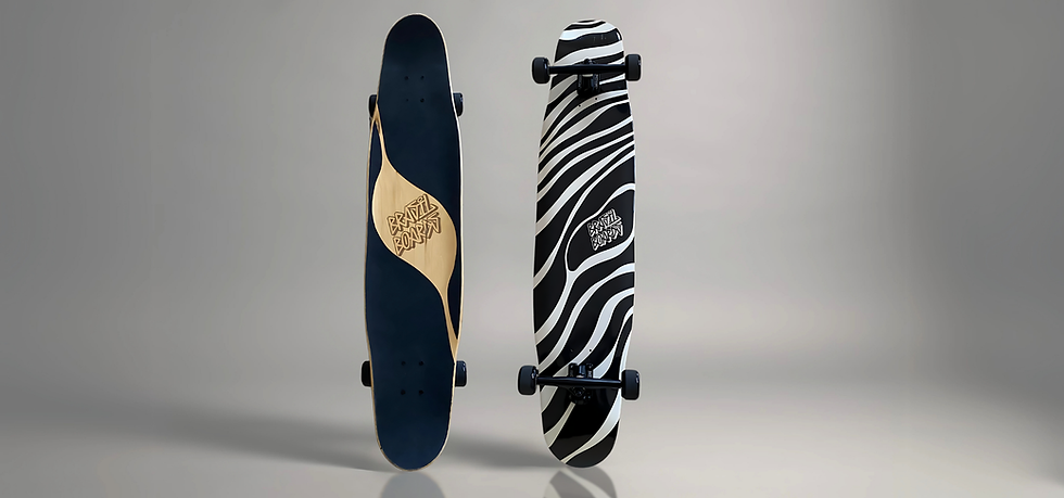 Skate Longboard Completo Brasil Boards Frente e Verso