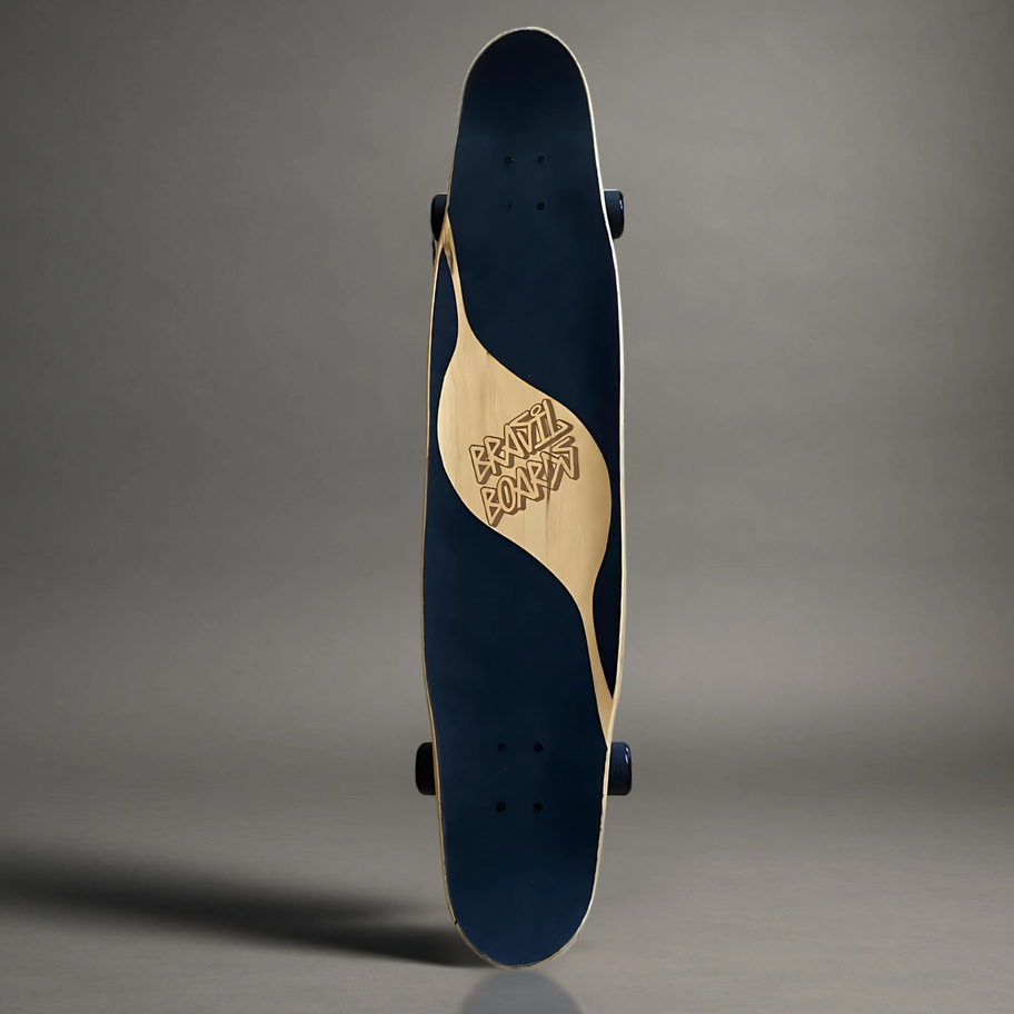 frente skate longboard completo overall fundo cinza