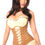 Thumbnail: Faux Leather Renaissance Corset Top in Carmel