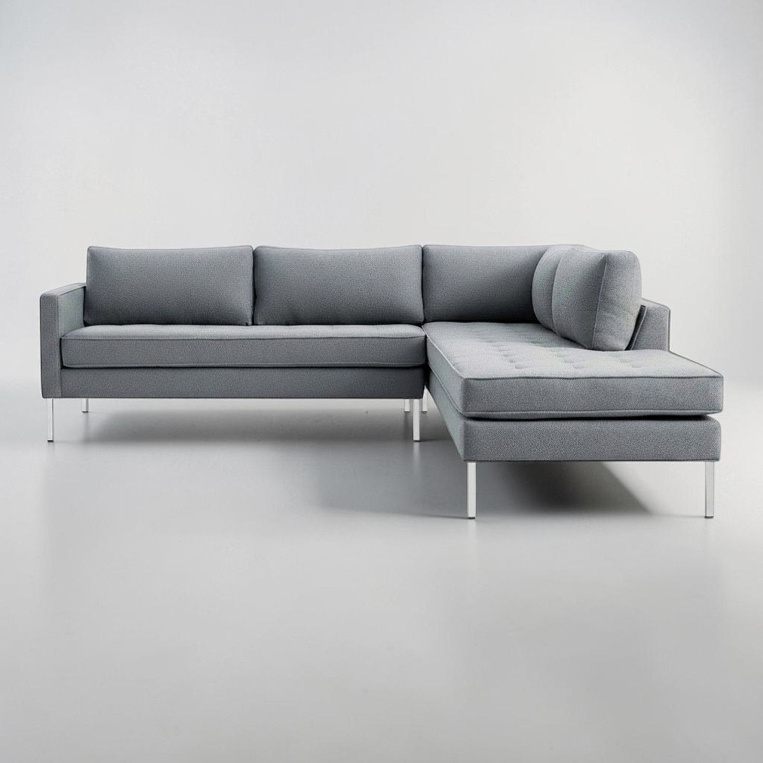 Blu Dot Paramount Light Gray Fabric 2 Piece Sectional