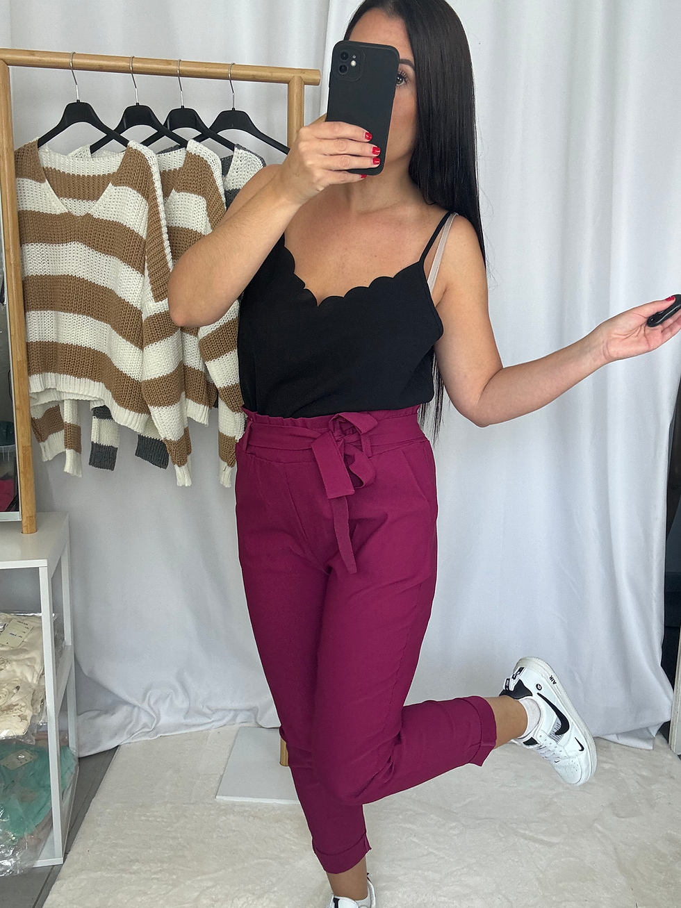 Miniature : Pantalon Strech Taille Haute Violine TU