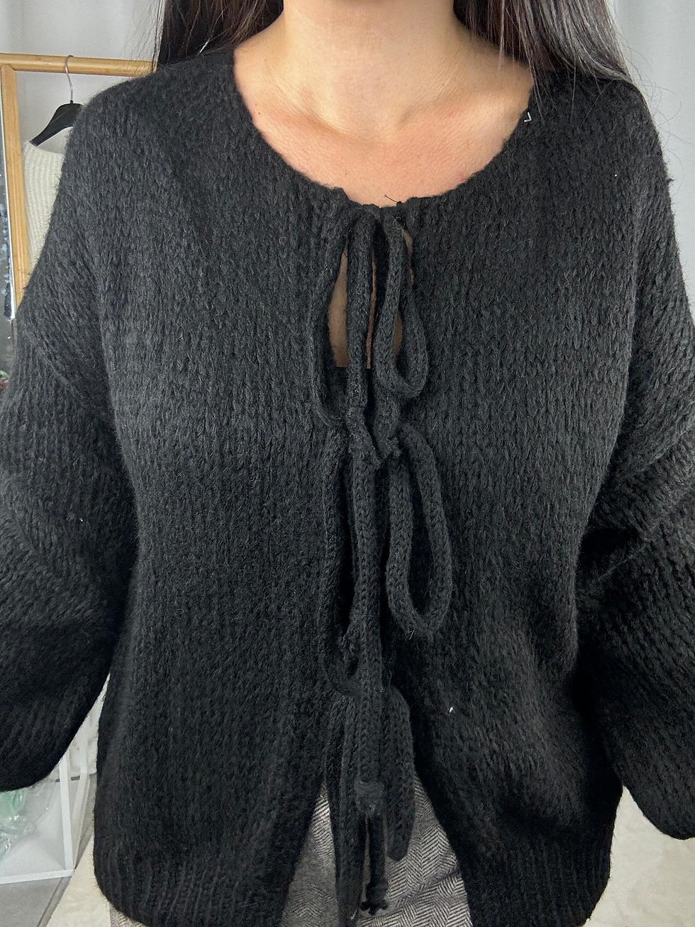 Miniature : Pull Gilet Noeuds Noir TU