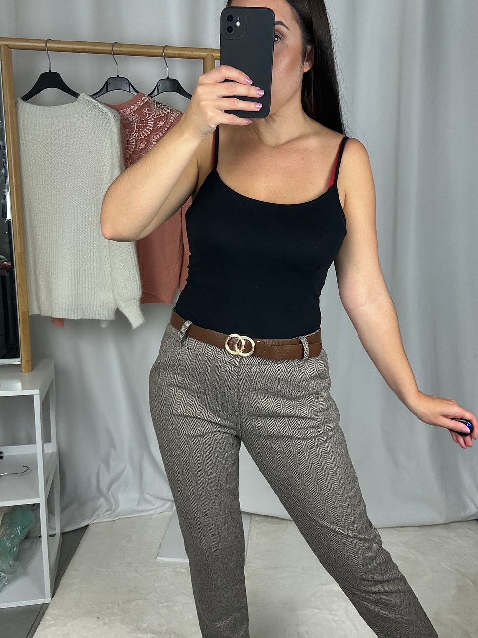Miniature : Pantalon + Ceinture Marron Gris